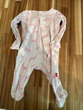 Magnetic Me Pink Giraffe Footed One-Piece